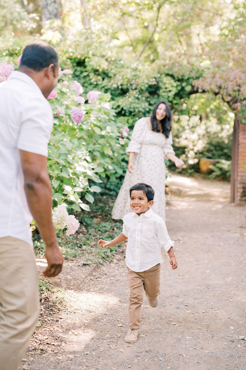 Filoli Family Photo in Hydrangea Garden